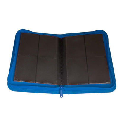 Palms Off Collector’s Series 4‑Pocket Zip Binder – textured PU leather, steel zip, 160 card slots, Game Roost NZ