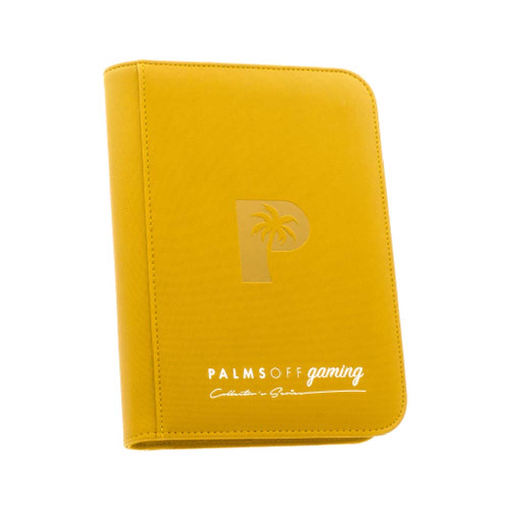 Palms Off Collector’s Series 4‑Pocket Zip Binder – textured PU leather, steel zip, 160 card slots, Game Roost NZ
