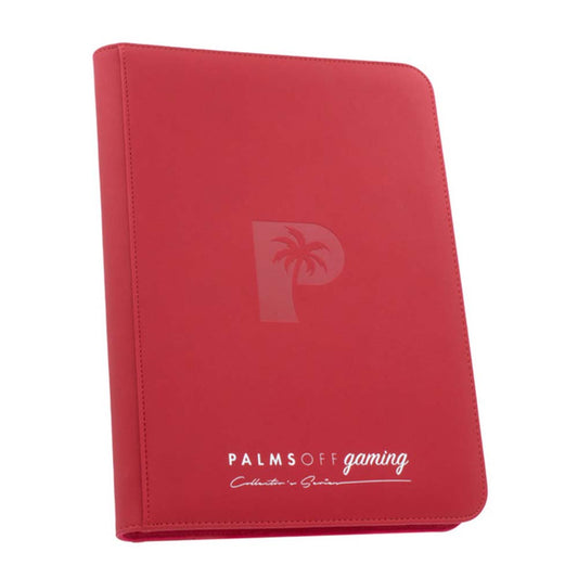 Palms Off Collector’s Series 9‑Pocket Zip Binder – textured PU leather, 360 card slots, steel zipper, Game Roost NZ