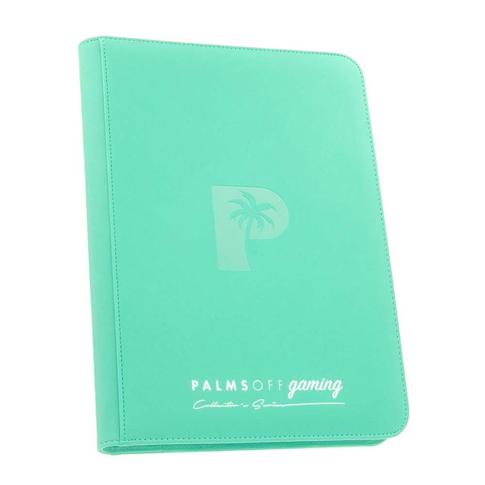 Palms Off Collector’s Series 9‑Pocket Zip Binder – textured PU leather, 360 card slots, steel zipper, Game Roost NZ