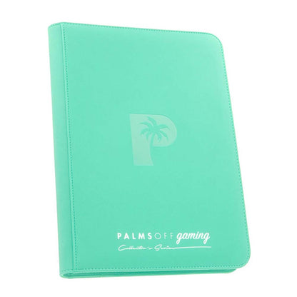 Palms Off Collector’s Series 9‑Pocket Zip Binder – textured PU leather, 360 card slots, steel zipper, Game Roost NZ