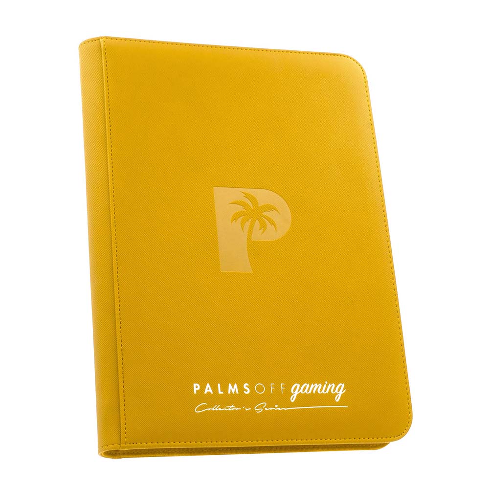 Palms Off Collector’s Series 9‑Pocket Zip Binder – textured PU leather, 360 card slots, steel zipper, Game Roost NZ