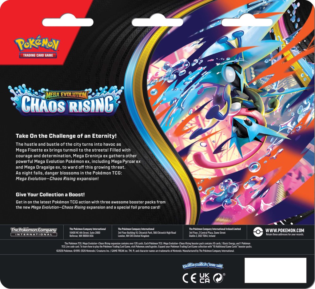 Pokémon TCG: Mega Evolution Chaos Rising 3-Booster Blister *LIMIT 2 - IN-STORE*