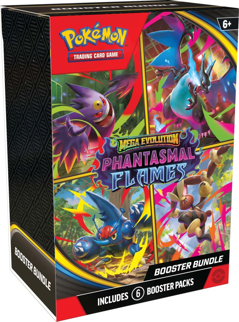 Pokémon TCG: Mega Evolution – Phantasmal Flames Booster Bundle available at Game Roost NZ