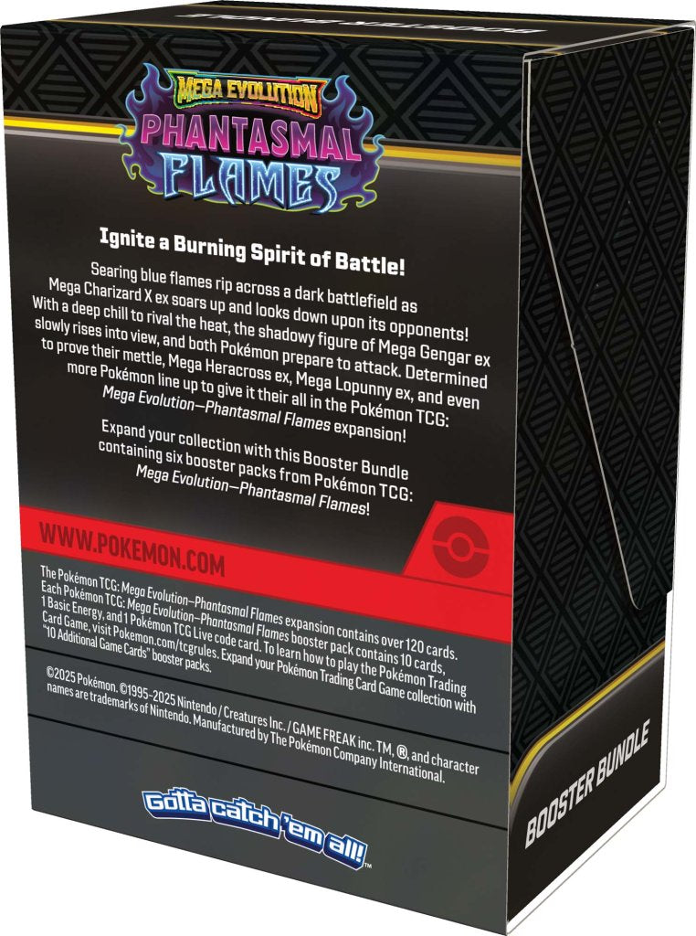 Pokémon TCG: Mega Evolution – Phantasmal Flames Booster Bundle available at Game Roost NZ
