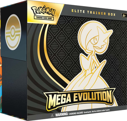 Pokémon TCG Mega Evolution Elite Trainer Box – Game Roost NZ sealed ETB with card sleeves, energy cards, and Mega Evolution promos