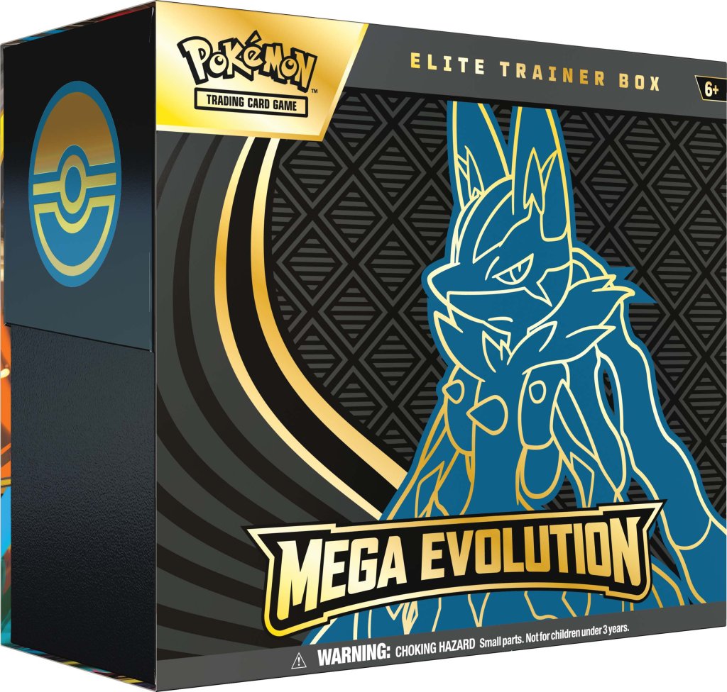 Pokémon TCG Mega Evolution Elite Trainer Box – Game Roost NZ sealed ETB with card sleeves, energy cards, and Mega Evolution promos