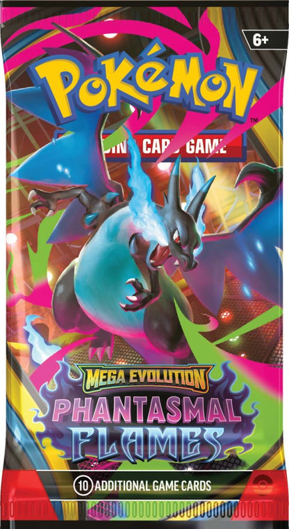 Pokémon TCG: Mega Evolution – Phantasmal Flames Booster Box available at Game Roost NZ