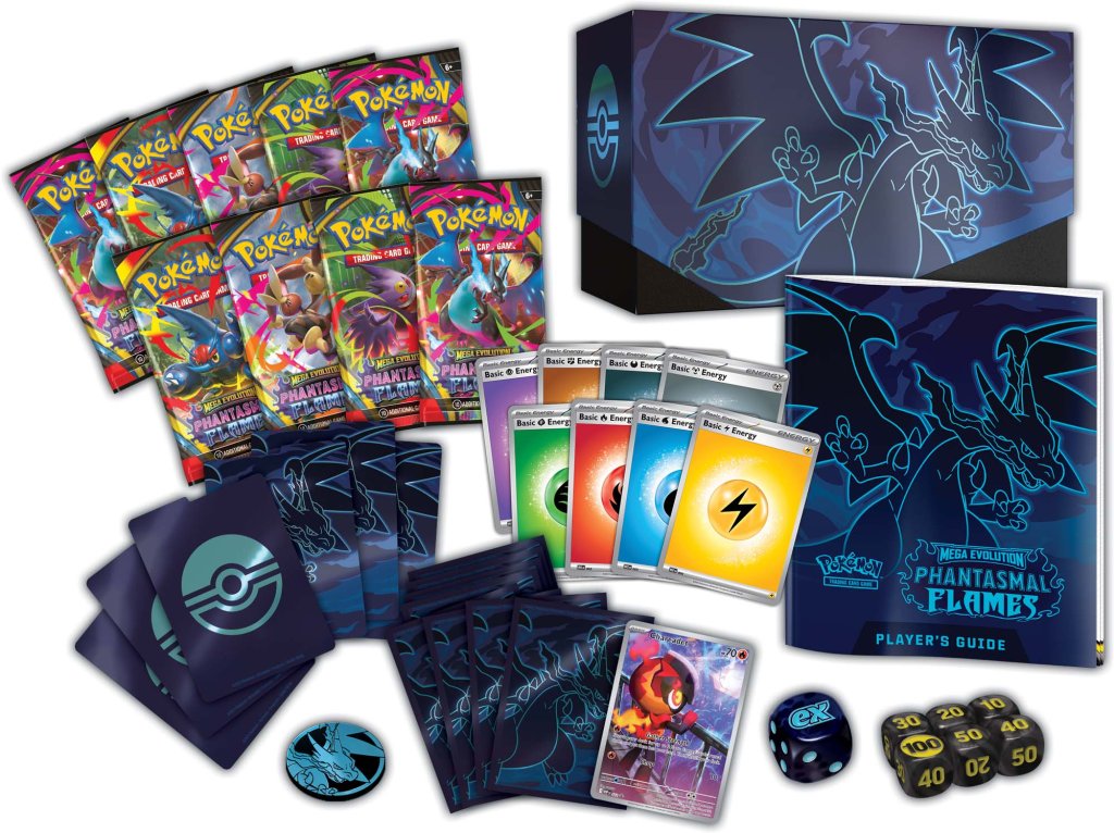 Pokémon TCG: Mega Evolution – Phantasmal Flames Elite Trainer Box available at Game Roost NZ