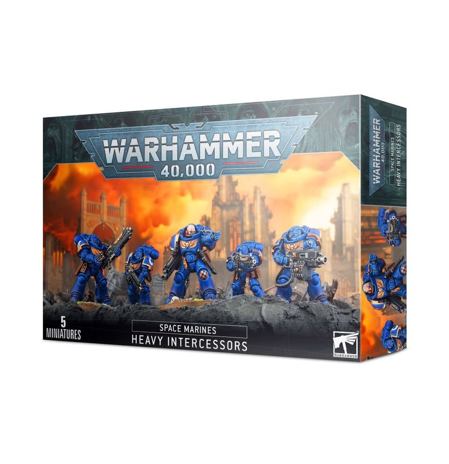 Space Marines Heavy Intercessors – Warhammer 40,000 elite infantry unit with heavy bolt rifles. Available at Game Roost NZ.
