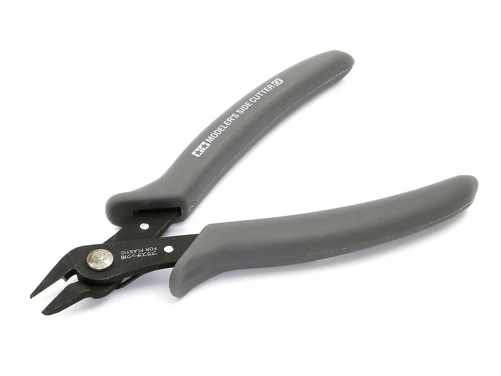 Tamiya Modeler's Side Cutters Gray 74093 – precision side cutters for plastic model kits, Gunpla, and miniatures. Available at Game Roost NZ.