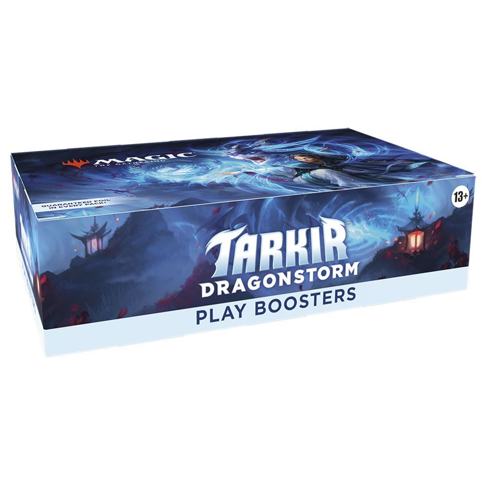 Magic: The Gathering Tarkir Dragonstorm Play Booster Pack featuring dragon-themed cards from the Tarkir plane.