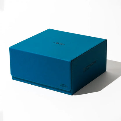 Ultimate Guard Treasurehive 90+ XenoSkin premium card case in [color], textured finish, magnetic closure with lock, open showing 90 magnetic card cases inside