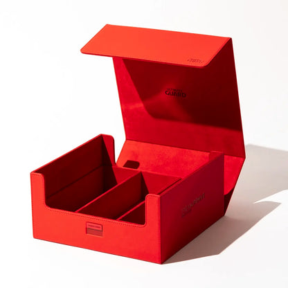 Ultimate Guard Treasurehive 90+ XenoSkin premium card case in [color], textured finish, magnetic closure with lock, open showing 90 magnetic card cases inside