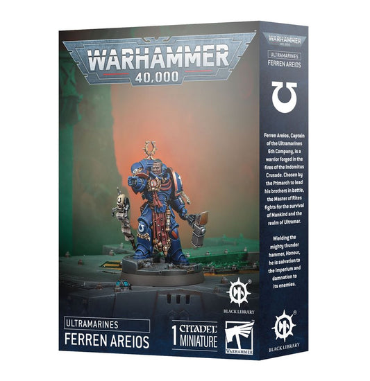 Ultramarines Ferren Areios miniature – Warhammer 40,000 character model. Available at Game Roost NZ.