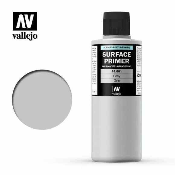 Vallejo Surface Primer Grey (200ml) – ideal for miniatures and models. Great adhesion, airbrush-ready. Available now at Game Roost NZ with fast nationwide shipping.