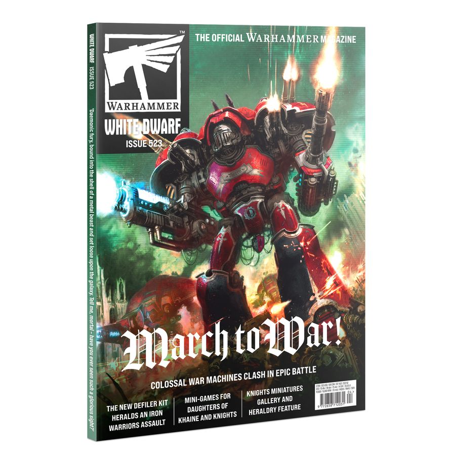 White Dwarf 523 April 2026 – official Warhammer magazine featuring hobby articles, rules content, and model showcases. Available at Game Roost NZ.