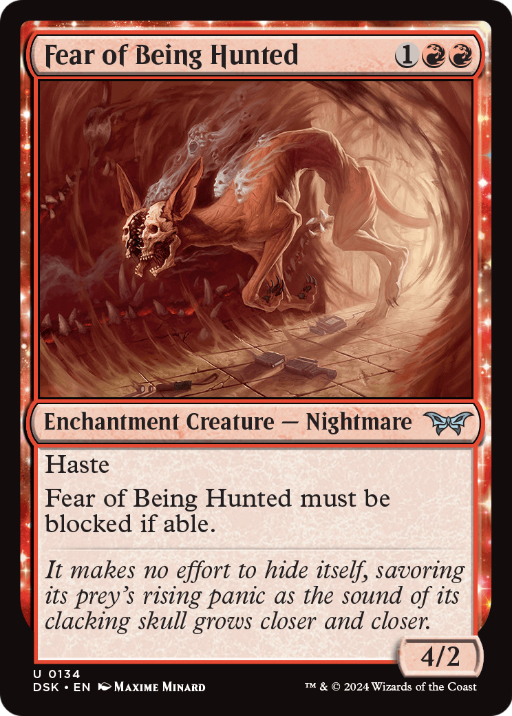 Fear of Being Hunted (DSK-134) - Duskmourn: House of Horror: (enchantment)
