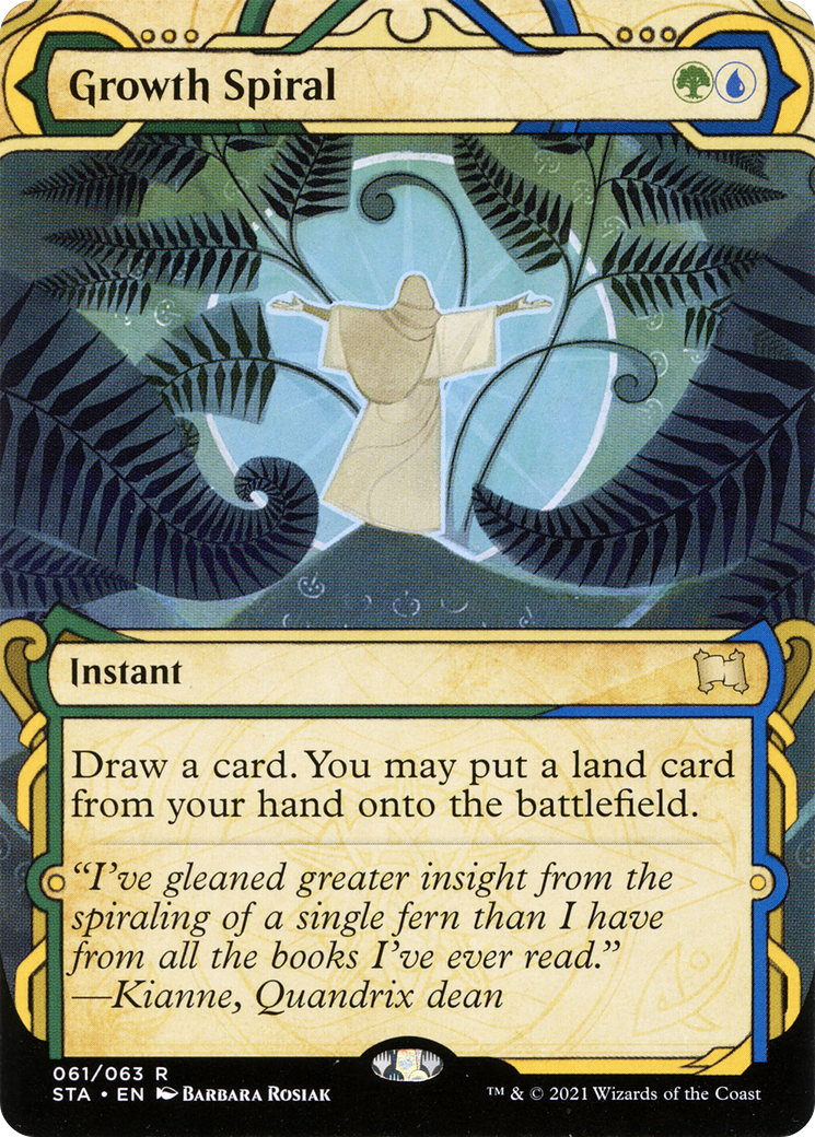 Growth Spiral (STA-061) - Strixhaven Mystical Archive: (Showcase) (Borderless) Foil