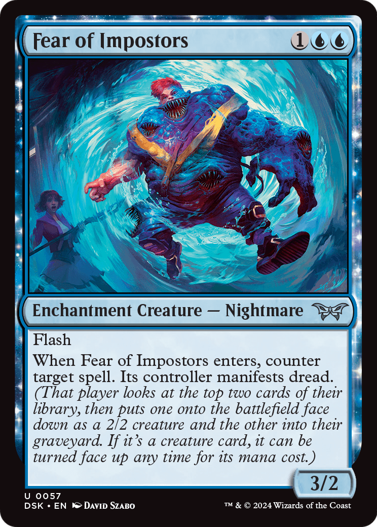 Fear of Impostors (DSK-057) - Duskmourn: House of Horror: (enchantment) Foil