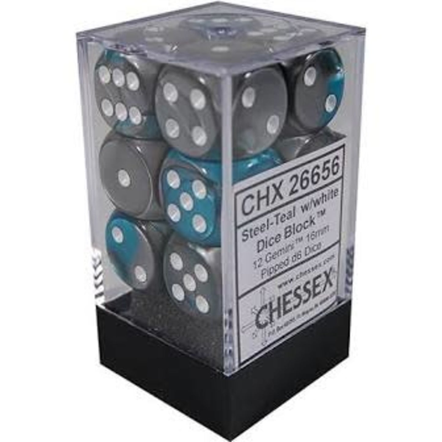 Chessex D6 16mm Dice Block (12 dice) - Gemini