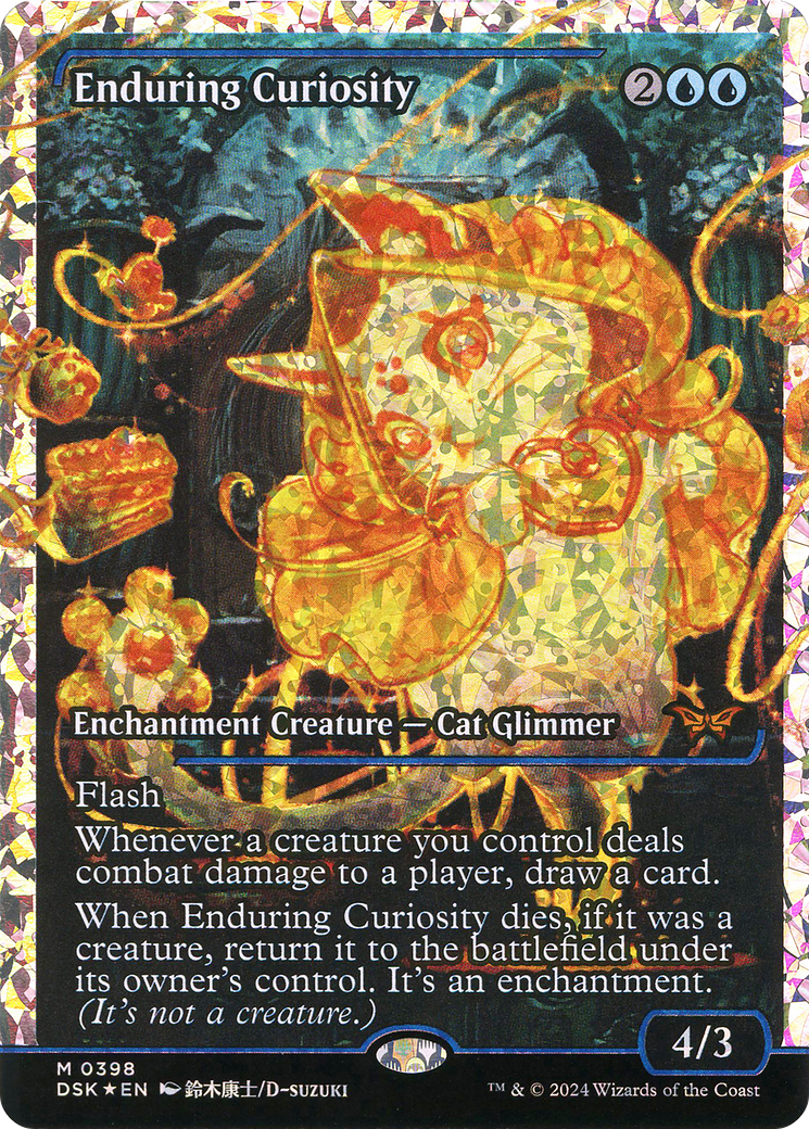 Enduring Curiosity (Showcase) (Fracture Foil) (DSK-398) - Duskmourn: House of Horror: (Showcase) Foil