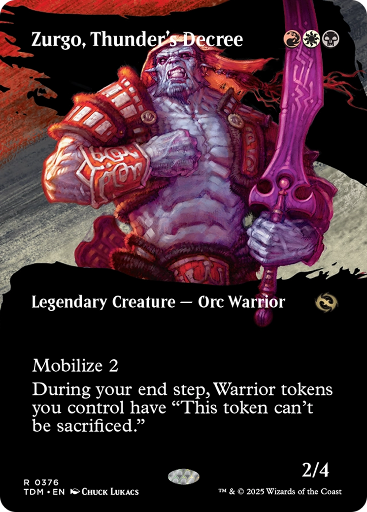 Zurgo, Thunder's Decree (Borderless) (TDM-376) - Tarkir: Dragonstorm: (Showcase) Foil