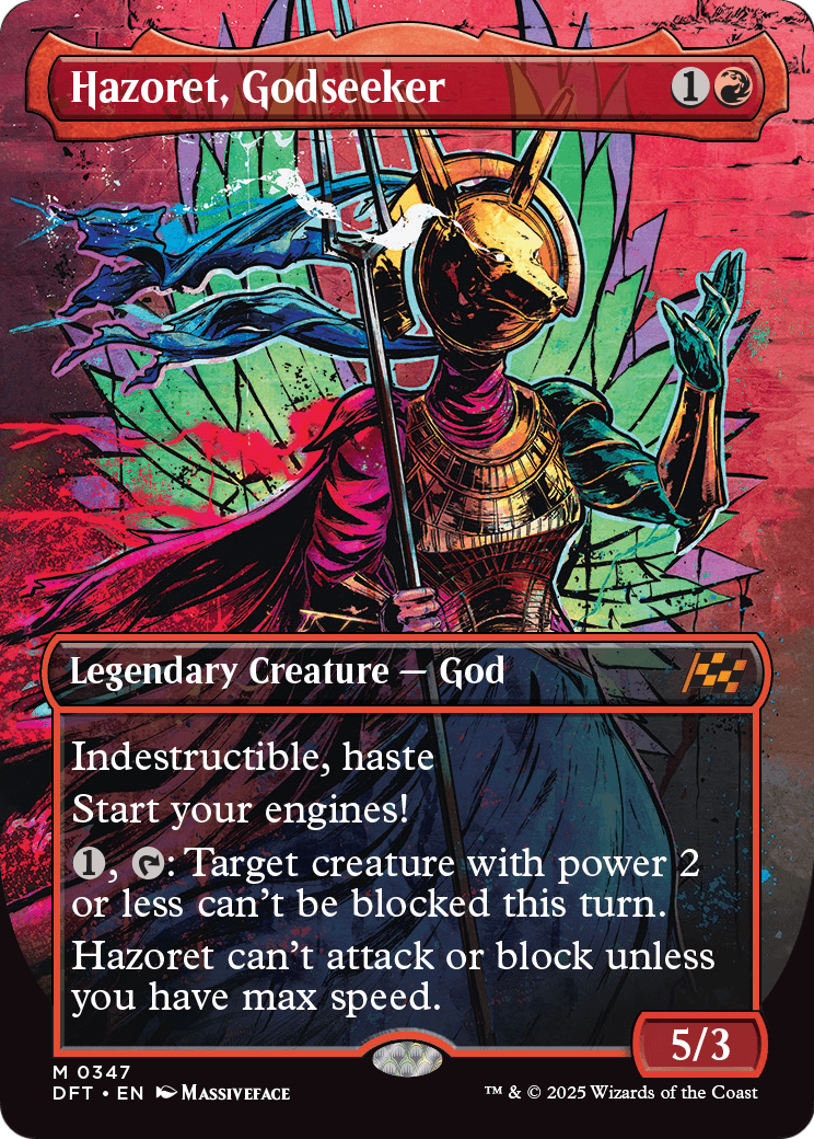 Hazoret, Godseeker (Borderless) (DFT-347) - Aetherdrift Foil