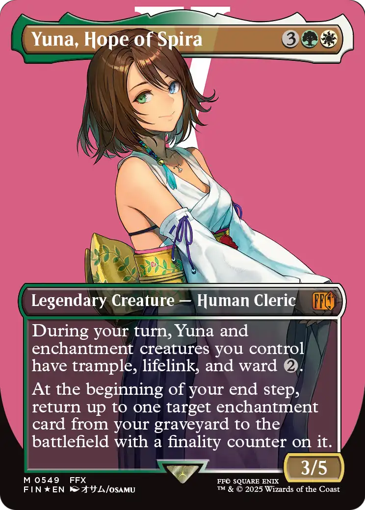 Yuna, Hope of Spira (Borderless) (Surge Foil) (FIN-549) - FINAL FANTASY Foil
