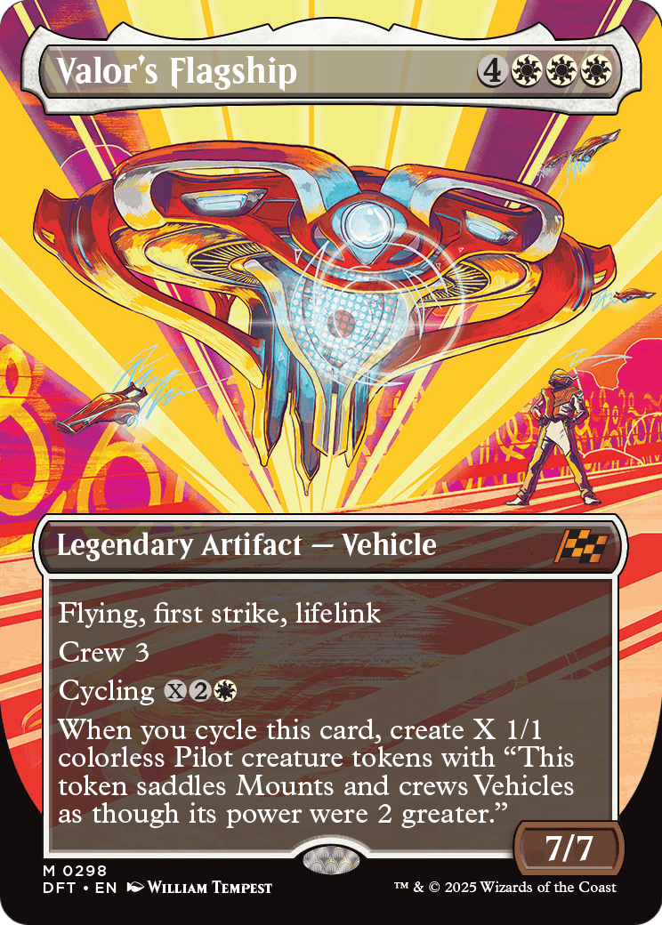 Valor's Flagship (Borderless) (DFT-298) - Aetherdrift Foil