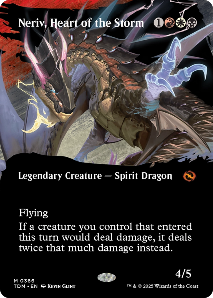 Neriv, Heart of the Storm (Borderless) (TDM-366) - Tarkir: Dragonstorm: (Showcase) Foil