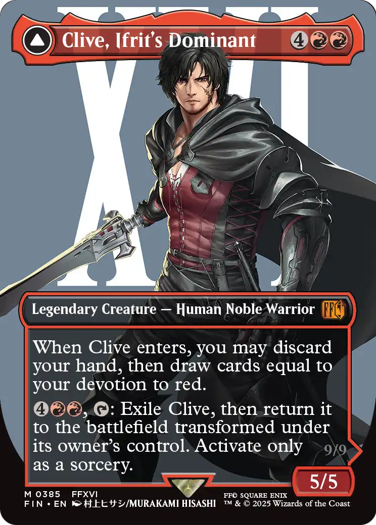 Clive, Ifrit's Dominant (0385) (Borderless) (FIN-385) - FINAL FANTASY: (enchantment) Foil