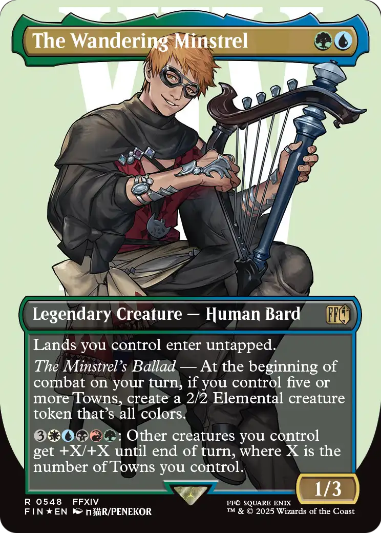 The Wandering Minstrel (Borderless) (Surge Foil) (FIN-548) - FINAL FANTASY Foil