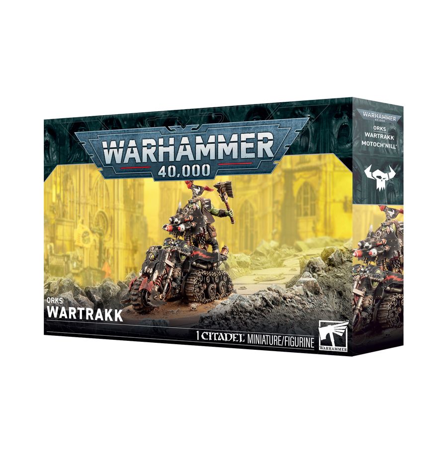 Warhammer 40,000 Lord Wartrakk miniature figurine box by Games Workshop, showing the packaged sci-fi vehicle mini figure sold at game roost